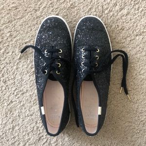 Kate Spade Black Sparkle Keds Shoes size 7.5 US